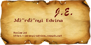Járányi Edvina névjegykártya